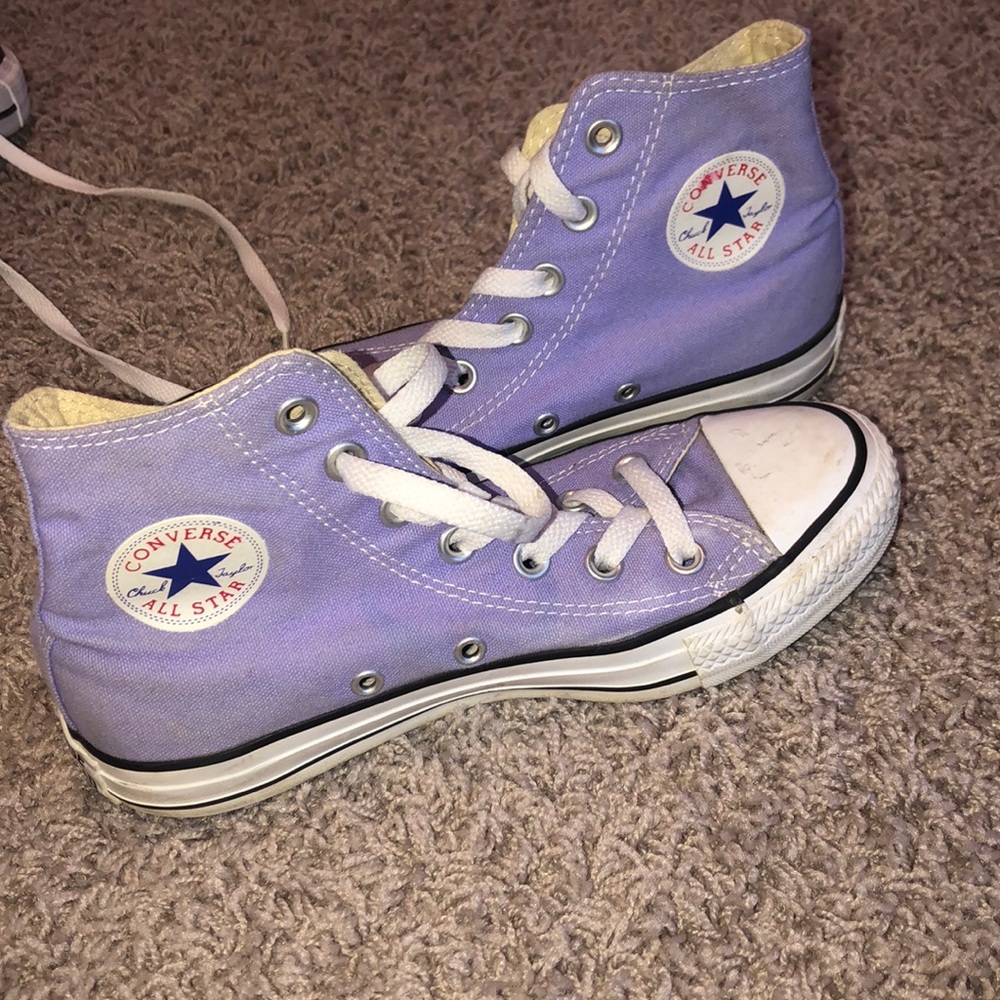 Lavender converse high tops